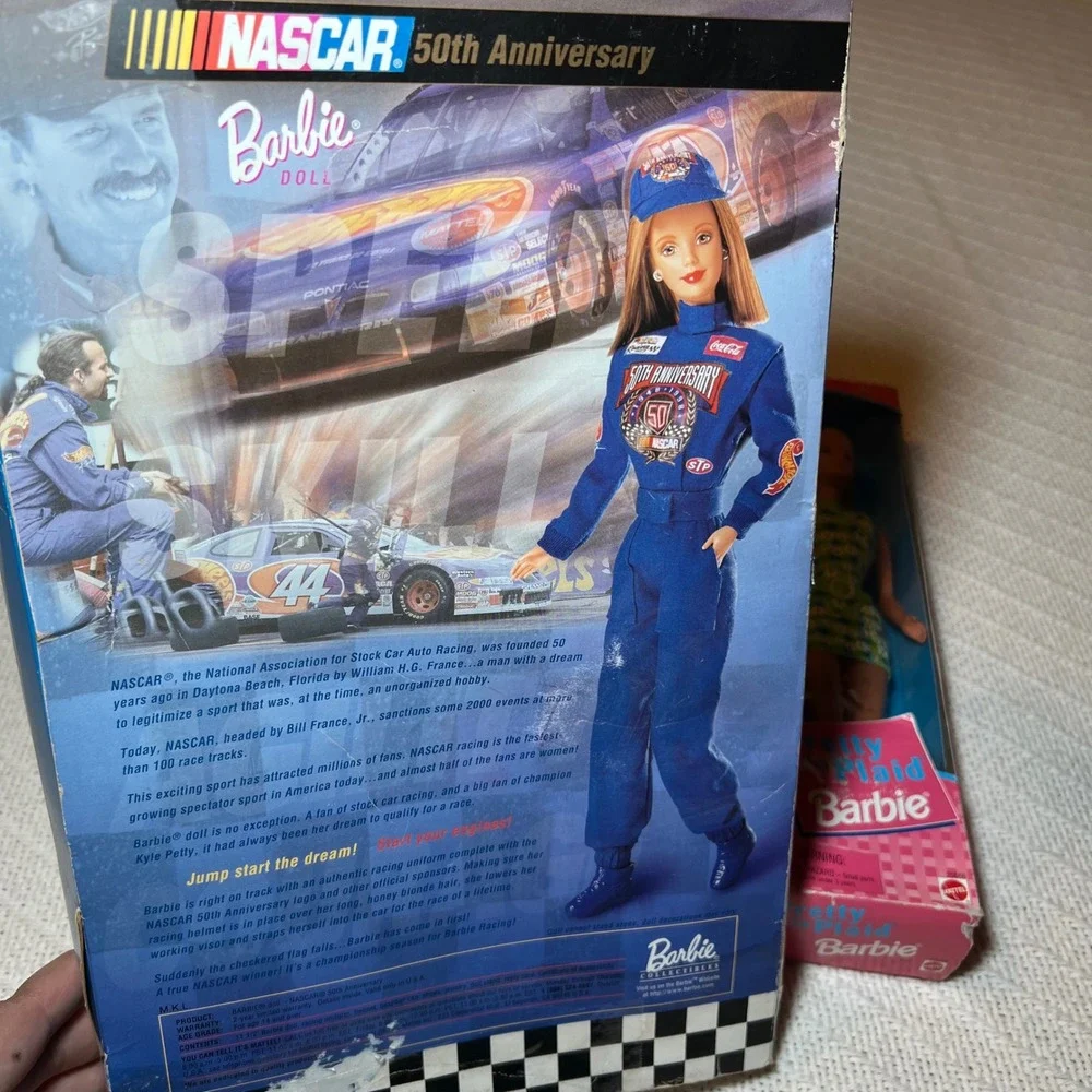 Vintage 1998 Barbie Lot NASCAR 50th Anniversary & Pretty in Plaid Dolls NIB